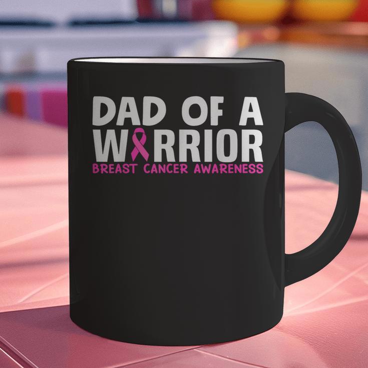 Dad Of A Warrior Breast Cancer Awareness Support Daughter Graphic Print Coffee Mug