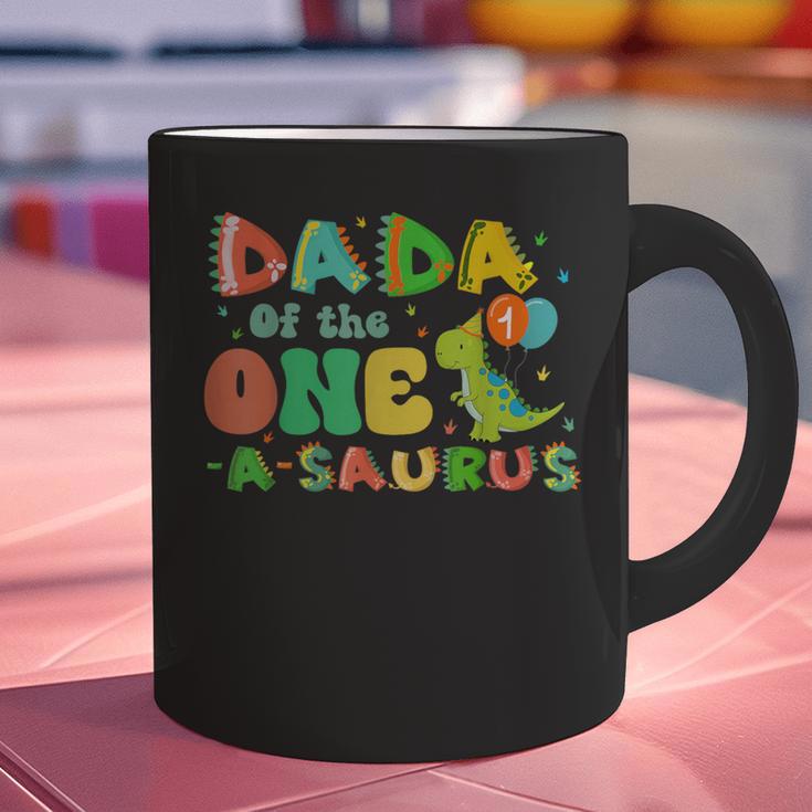 Dada Of The One-A-Saurus 1st Birthday Boy Dinosaur Family Graphic Print Coffee Mug