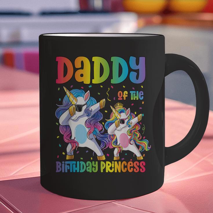 Daddy Of The Birthday Girl Dabbing Princess Unicorn Dad Graphic Print Coffee Mug