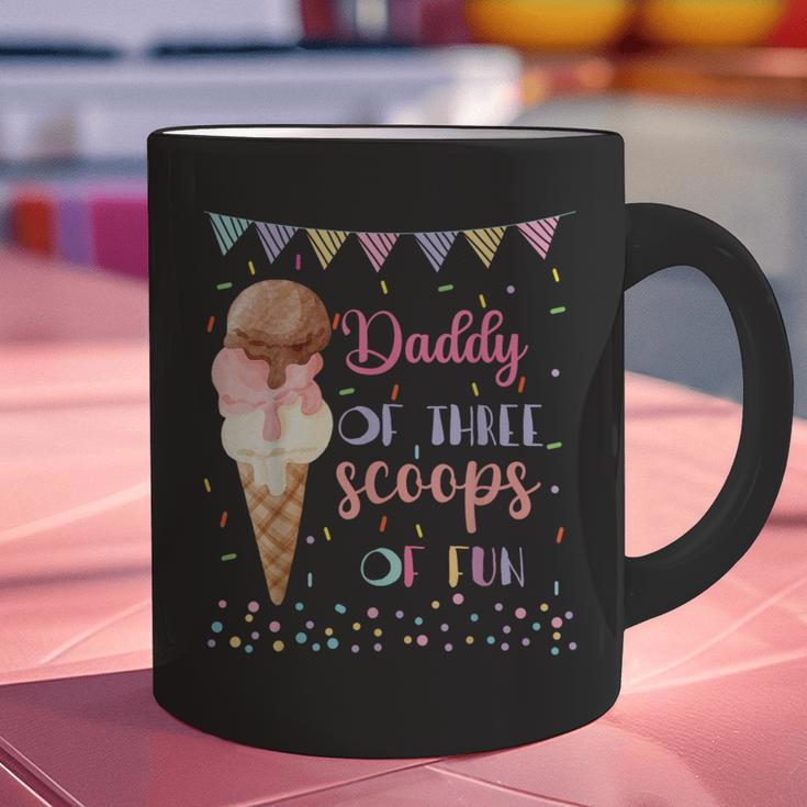 Daddy Dad Ice Cream Third Birthday Three Scoops Of Fun Graphic Print Coffee Mug Daddy Dad Ice Cream Third Birthday Three Scoops Of Fun Graphic Print Coffee Mug