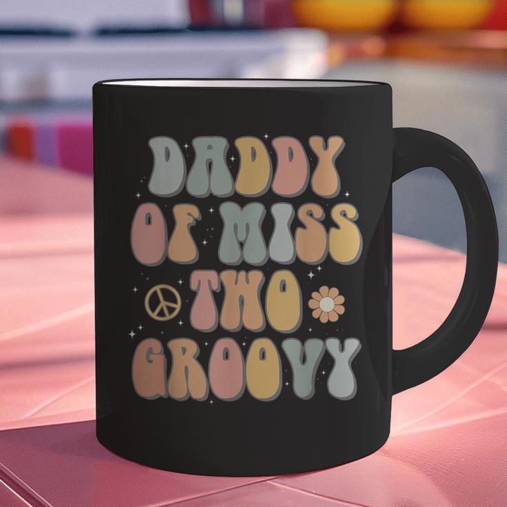 Daddy Dad Two Groovy Second Birthday Retro 2nd Bday Party Graphic Print Coffee Mug