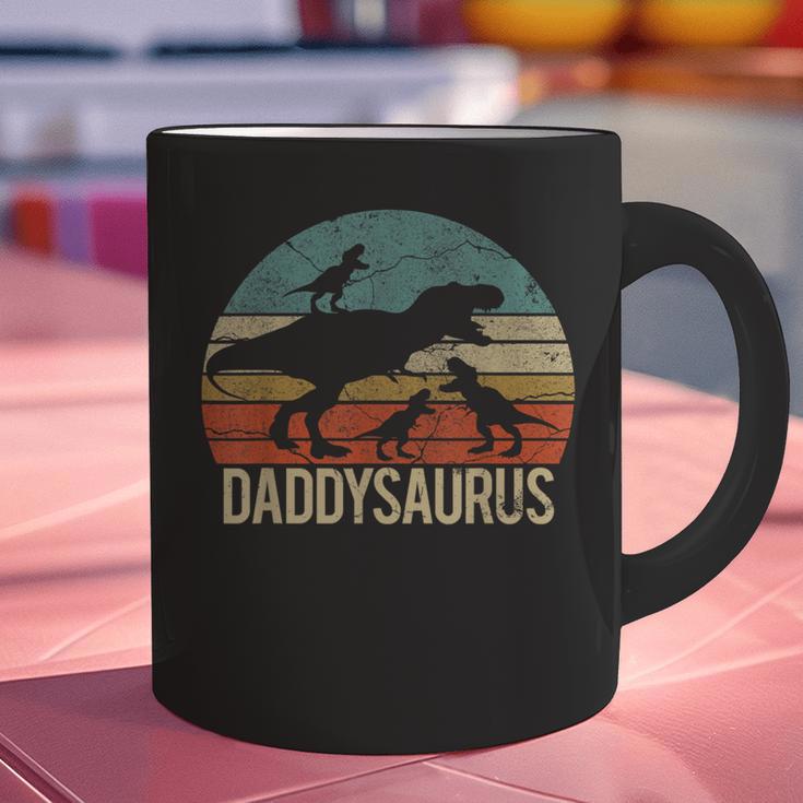 Daddy Dinosaur Daddysaurus 3 Three Kids Xmas Graphic Print Coffee Mug