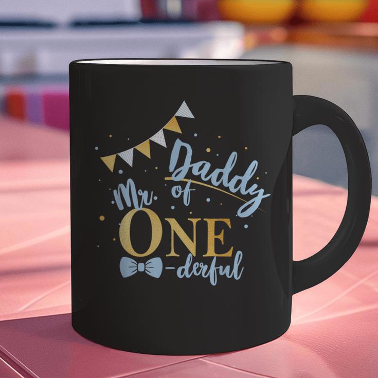 Daddy Of Mr One-Derful Party Blue-Gold Dad Boy 1st Birthday Graphic Print Coffee Mug