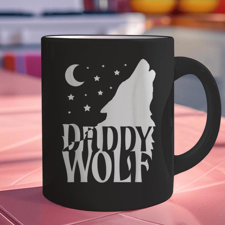 Daddy Wolf Matching Family Tribe Wolves Moon Graphic Print Coffee Mug