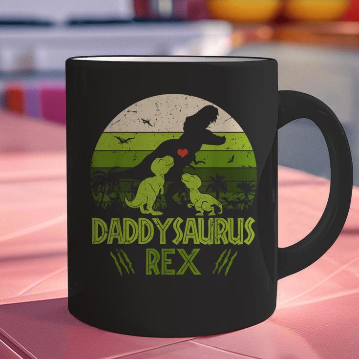 Daddysaurus Rex 2 Kids Sunset Tshirt For Fathers Day Graphic Print Coffee Mug