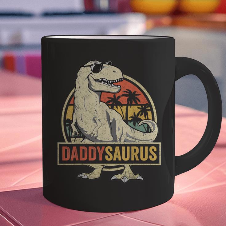 Daddysaurus Shirt T-Rex Dad Dinosaur Graphic Print Coffee Mug