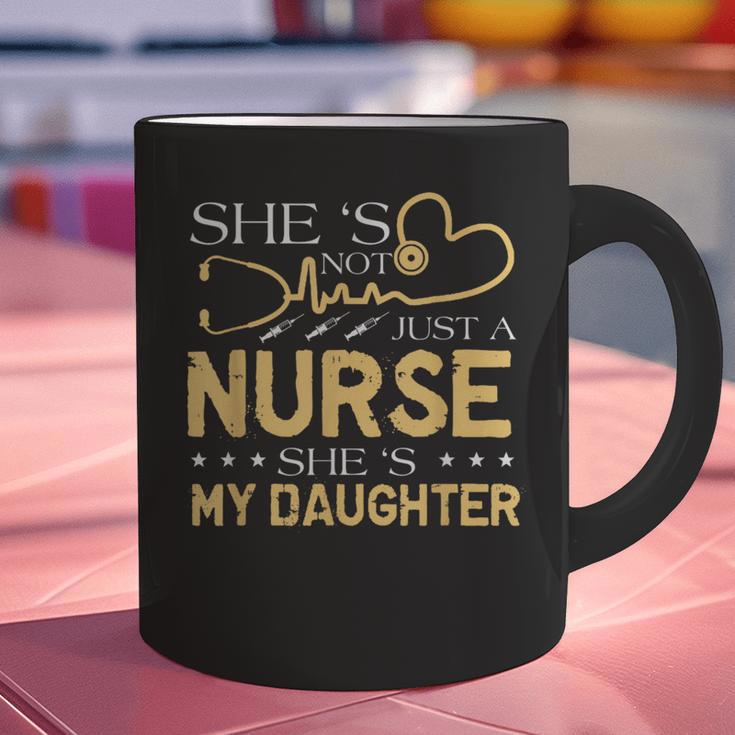 My Daughter Is A Nurse Proud Nurse's Mom Dad RN LPN Family Graphic Print Coffee Mug