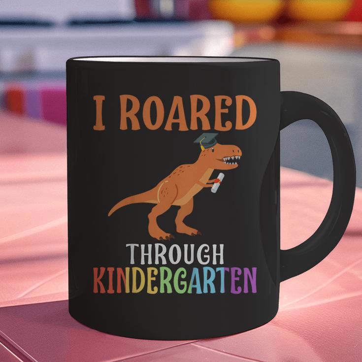 Dinosaur Graduation I Roared Through Kindergarten T-Shirt Graphic Print Coffee Mug
