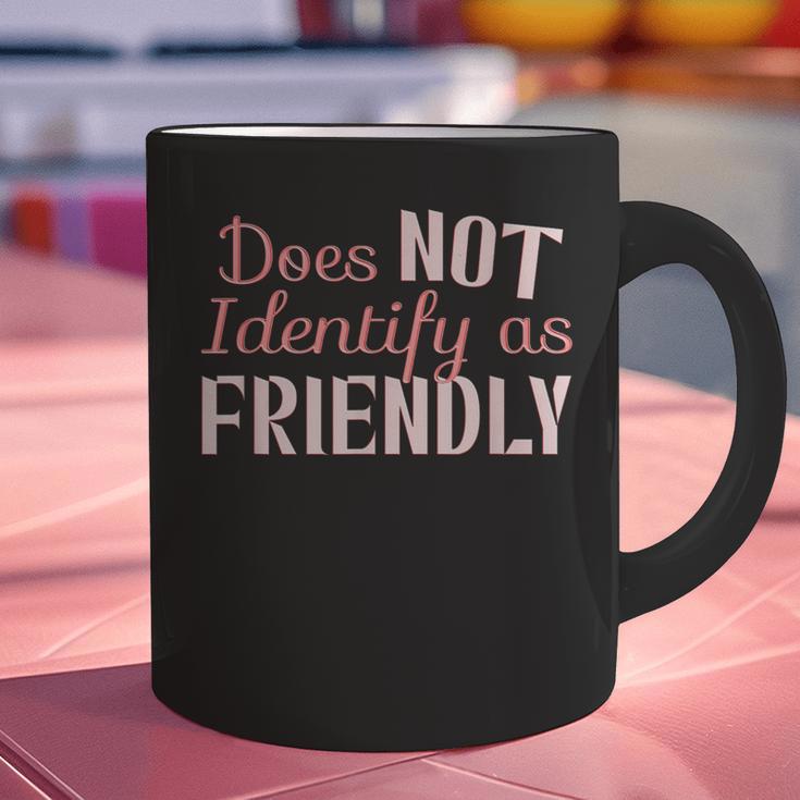 Does NOT Identify As Friendly Sarcastic Introvert Graphic Print Coffee Mug Does NOT Identify As Friendly Sarcastic Introvert Graphic Print Coffee Mug
