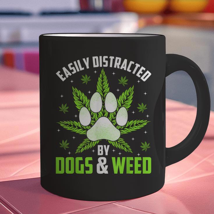 Dogs And Weed Dad Mom Dog Lover Cannabis Marijuana For Men Women Graphic Print Coffee Mug