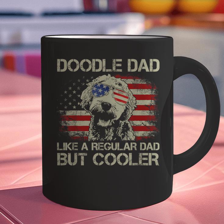 Doodle Dad Goldendoodle Regular Dad But Cooler American Flag Graphic Print Coffee Mug
