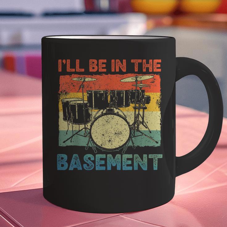 Drumming Basement Drum Set Drummer Rock Dad Grandpa Graphic Print Coffee Mug