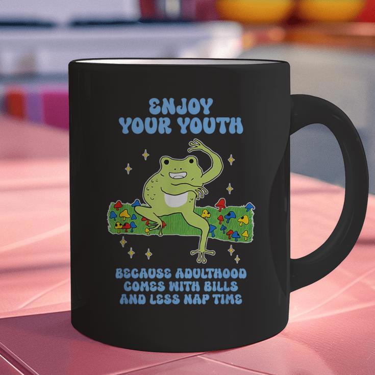 Enjoy Adulthood Comes With Bills Nostalgia Regret Graphic Print Coffee Mug