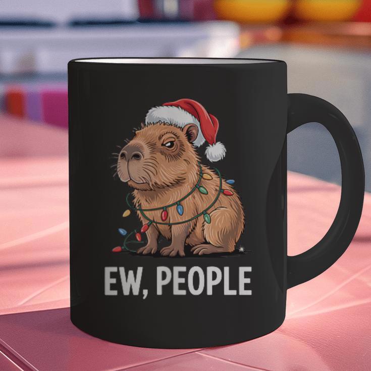 Ew People Capybara Christmas Lights Introvert Humor Graphic Print Coffee Mug