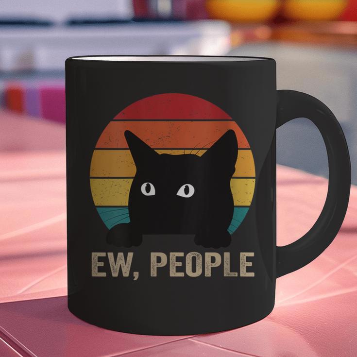 Ew People Introvert Cat Lover Cat Lady Vintage Graphic Print Coffee Mug