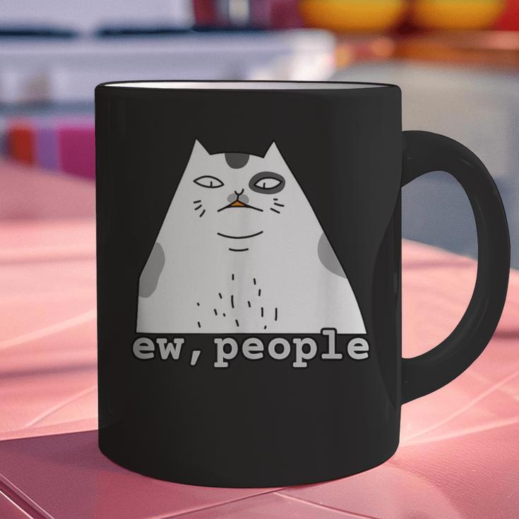 Ew People Introvert Sayings Sarcastic Cat Quote Graphic Print Coffee Mug