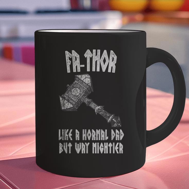 FA-Thor Like Dad Way Mightier Viking Father's Day Fathor Graphic Print Coffee Mug