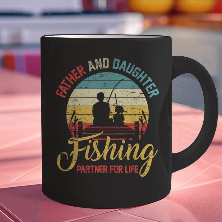 Father Daughter Fishing Partner For Life Retro Matching Dad Graphic Print Coffee Mug