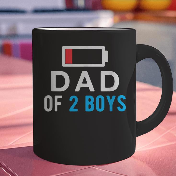 Father's Day Tee Dad Of 2 Boys Man Idea Graphic Print Coffee Mug