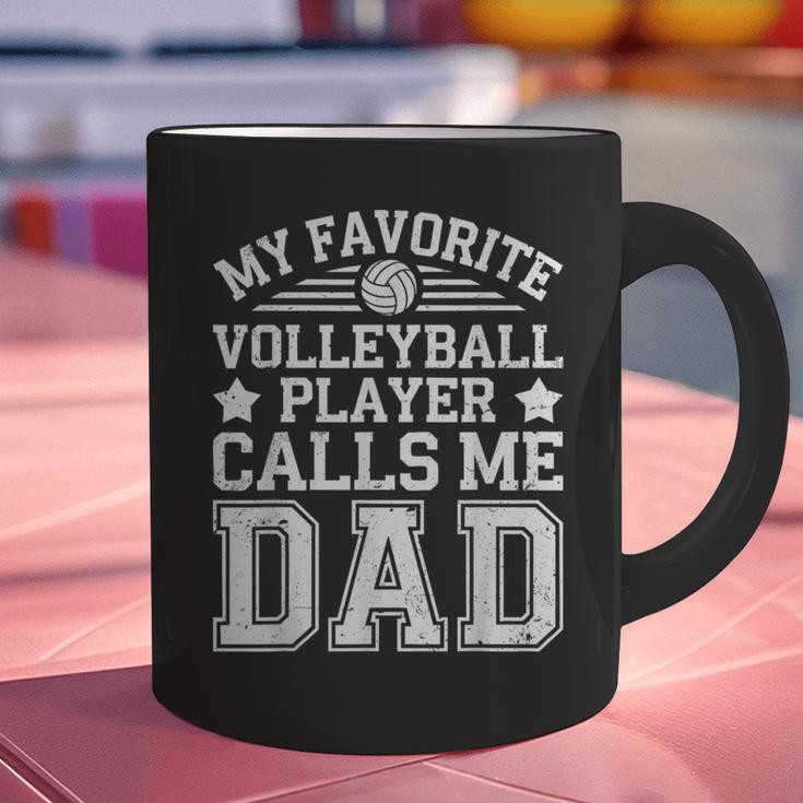 My Favorite Volleyball Player Calls Me Dad Shirt Fathers Day Graphic Print Coffee Mug