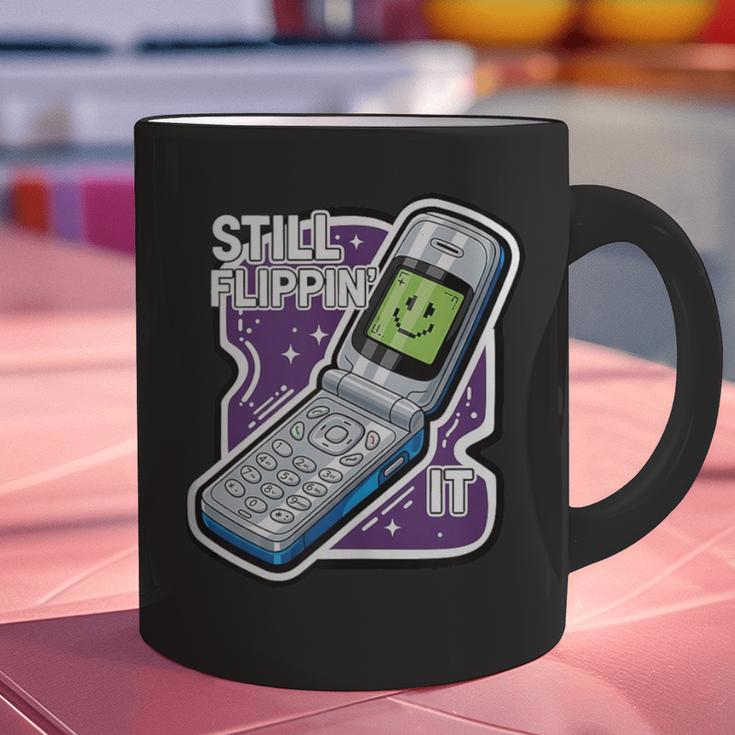 Still Flippin' It Retro Flip Phone 90s Y2K Nostalgia Graphic Print Coffee Mug