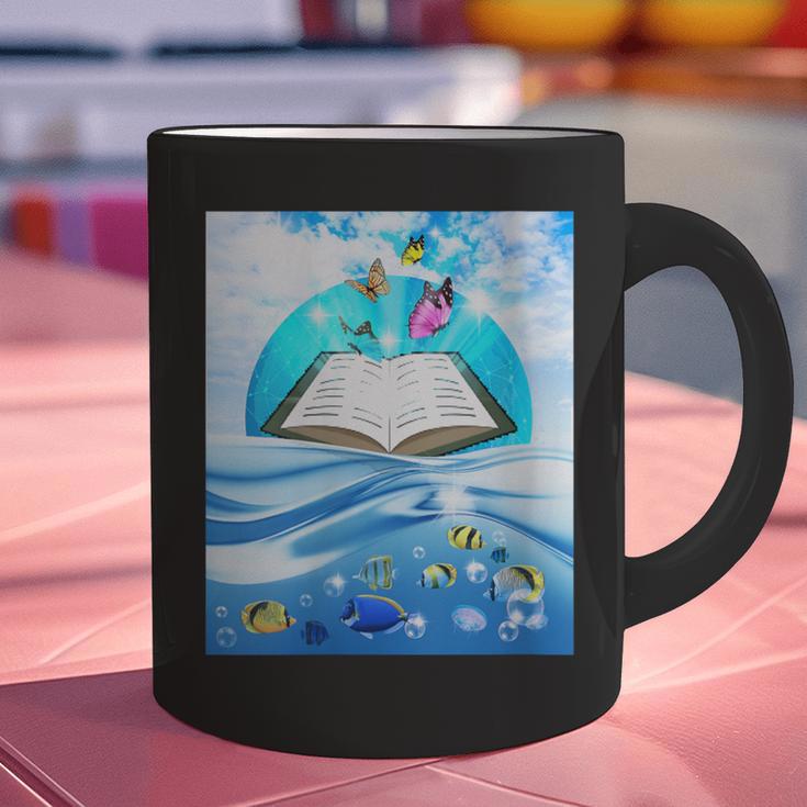 Frutiger Aero Aesthetic Tech Book Butterfly Graphic Print Coffee Mug