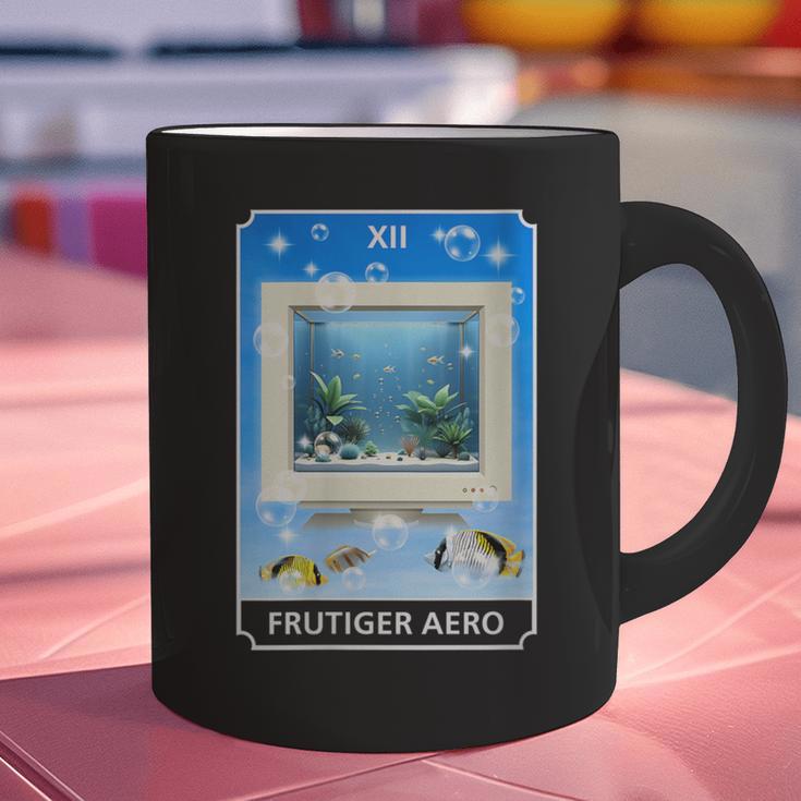 Frutiger Aero Aesthetic Tech Computer Aquarium Tarot Card Graphic Print Coffee Mug