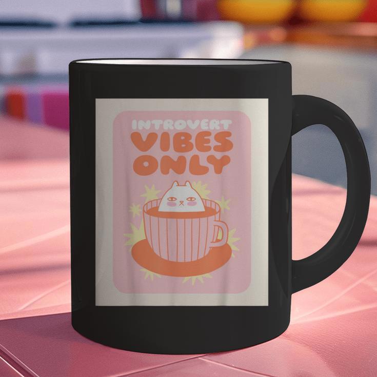 Fun Cool Cute Introvert Cat Character Quote Tea Cup For Men Women Graphic Print Coffee Mug Fun Cool Cute Introvert Cat Character Quote Tea Cup For Men Women Graphic Print Coffee Mug