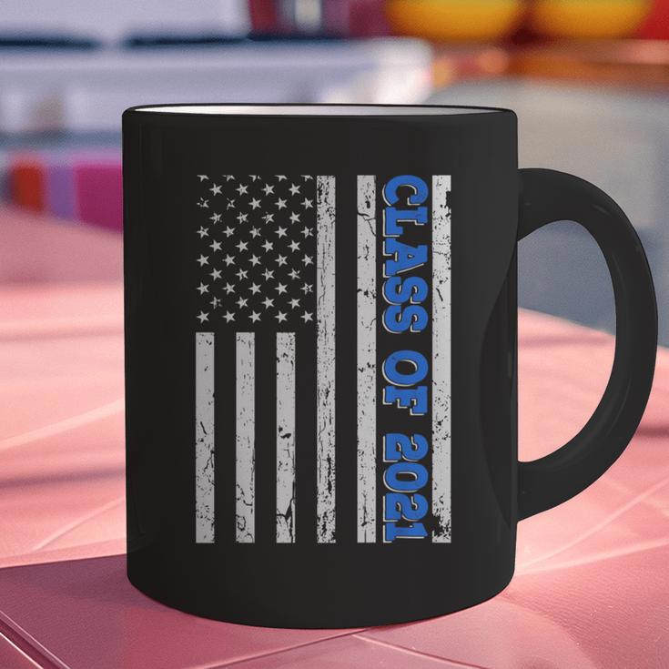 Funny Class Of 2021 American Flag Senior Graduation Graphic Print Coffee Mug