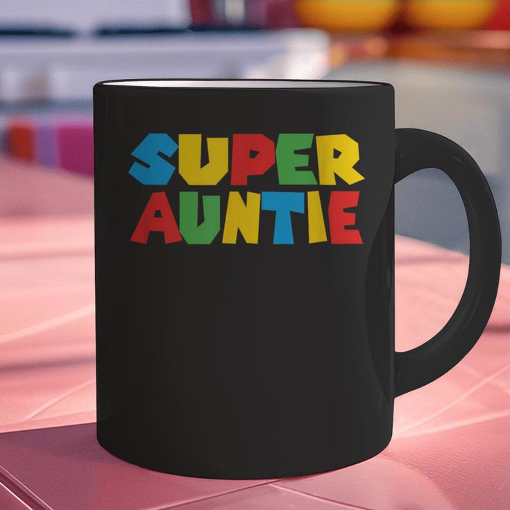 Gamer Aunt Super Auntie Gaming Matching Dad & Mom Kids Graphic Print Coffee Mug