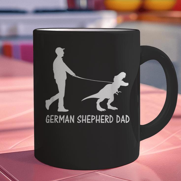 German Shepherd Dad Dinosaur GSD Owners Father's Day Graphic Print Coffee Mug