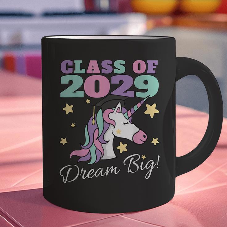 Girls Class Of 2029 Magical Unicorn Graduation Cap Graphic Print Coffee Mug