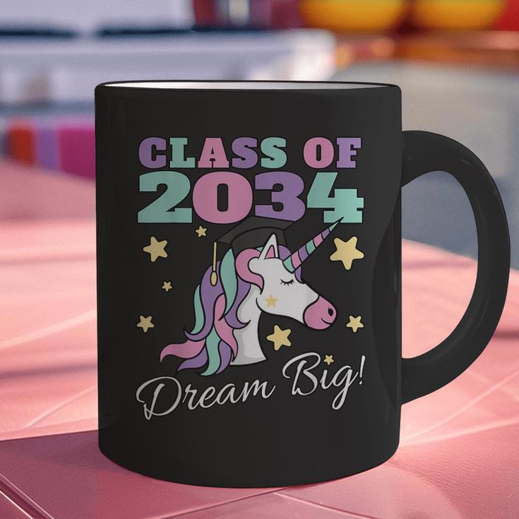 Girls Class Of 2034 Magical Unicorn Graduation Cap Graphic Print Coffee Mug