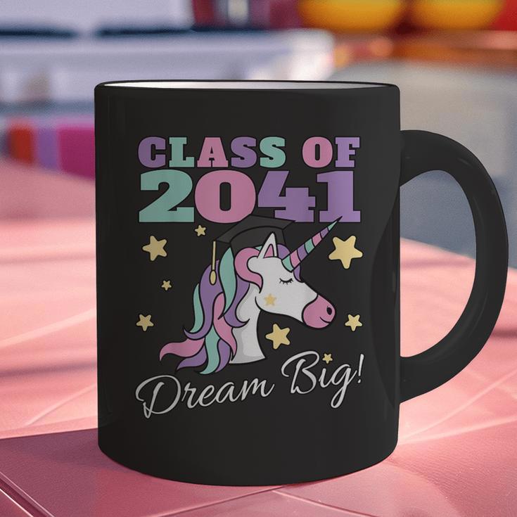 Girls Class Of 2041 Magical Unicorn Graduation Cap Graphic Print Coffee Mug
