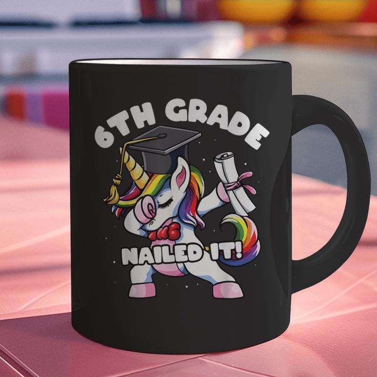Girls Dabbing Unicorn 6th Sixth Grade Nailed It Graduation Graphic Print Coffee Mug
