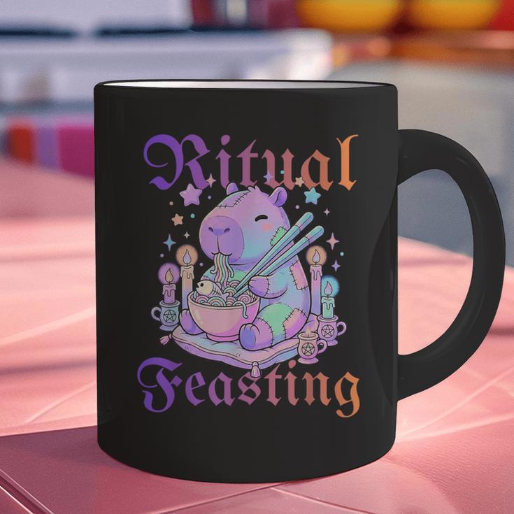Goth Capybara Ramen Ritual Feasting Soft Introvert Art Graphic Print Coffee Mug Goth Capybara Ramen Ritual Feasting Soft Introvert Art Graphic Print Coffee Mug