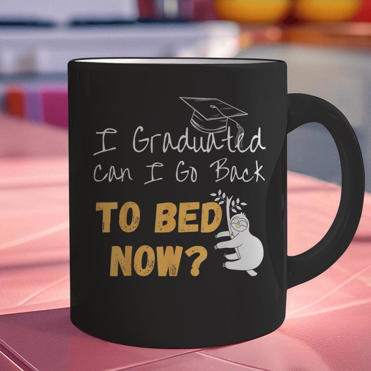 I Graduated Can I Go Back To Bed Now Graduation Sloth Graphic Print Coffee Mug