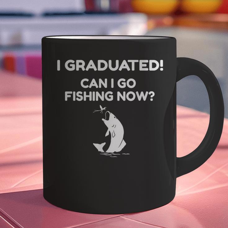 I Graduated Can I Go Fishing Graduation T-Shirt Graphic Print Coffee Mug