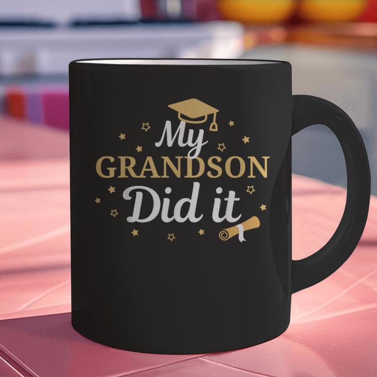 My Grandson Did It Proud Class Senior Graduate Graduation Graphic Print Coffee Mug
