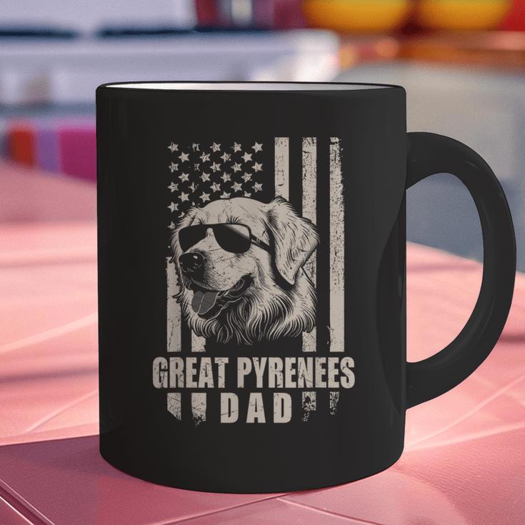 Great Pyrenees Dog Dad American Flag For Father Men Graphic Print Coffee Mug Great Pyrenees Dog Dad American Flag For Father Men Graphic Print Coffee Mug