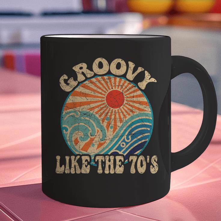 Groovy Like The 70s Aesthetic Nostalgia 1970's Retro Graphic Print Coffee Mug