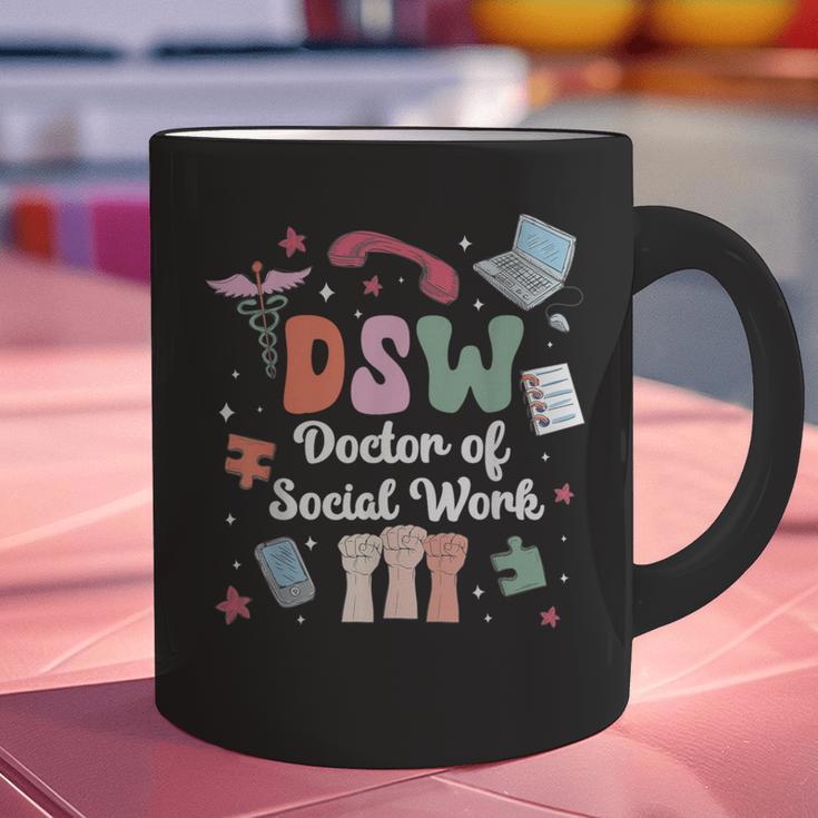 Groovy DSW Doctor Of Social Work Graduation DSW Graduate Graphic Print Coffee Mug