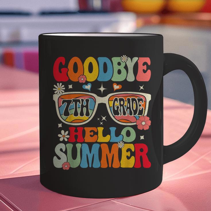 Groovy Goodbye 7th Grade Graduation Hello Summer Kids Graphic Print Coffee Mug