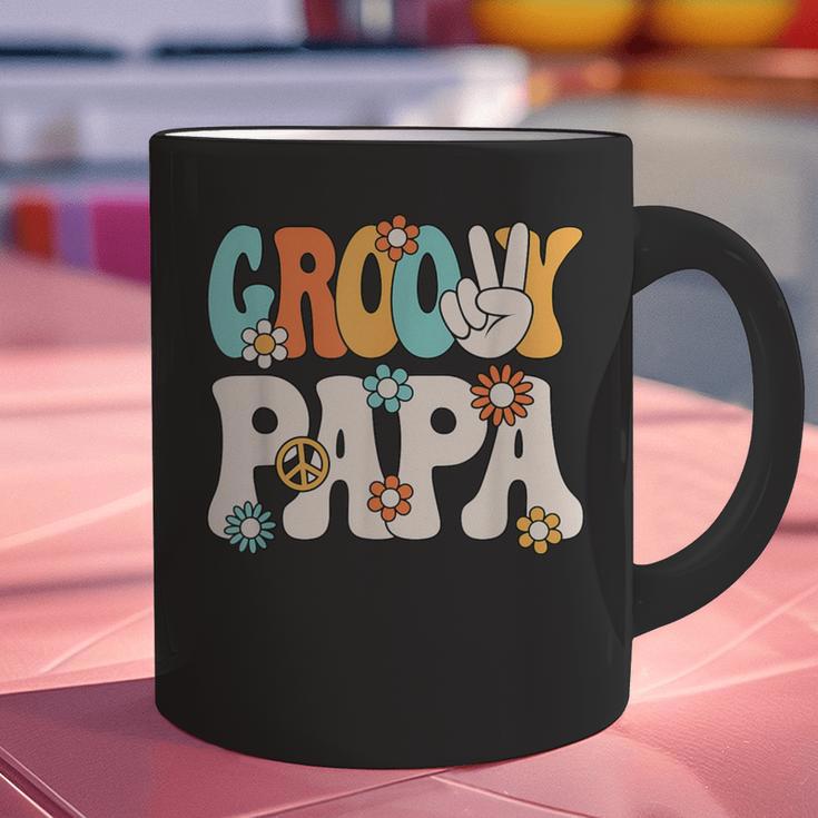 Groovy Papa Dad Retro Hippie 60s 70s Party Outfit Men Graphic Print Coffee Mug