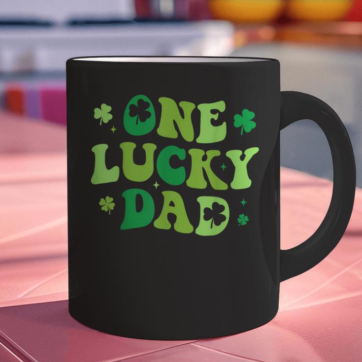 Groovy St Patrick's Day Apparel One Lucky Dad Shirt Small Modern Groovy St Patrick's Day Shirt Graphic Print Coffee Mug