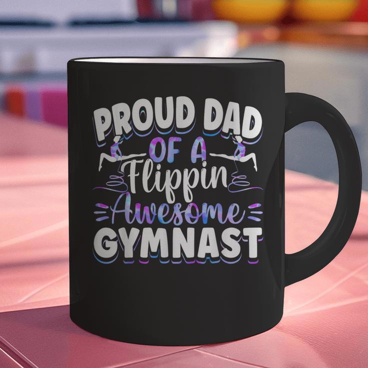 Gymnastics Watercolor Proud Dad Of A Flippin Awesome Gymnast Graphic Print Coffee Mug Gymnastics Watercolor Proud Dad Of A Flippin Awesome Gymnast Graphic Print Coffee Mug