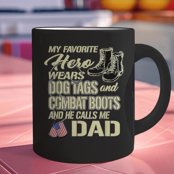 Hero Wears Dog Tags Combat Boots Proud Army Dad Father Graphic Print Coffee Mug Hero Wears Dog Tags Combat Boots Proud Army Dad Father Graphic Print Coffee Mug
