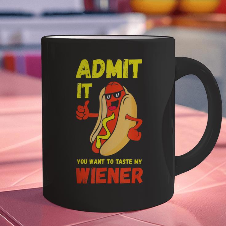 Hilarious Hot Dog Dad Joke Text Pun Dirty Joke -Barbecue Graphic Print Coffee Mug