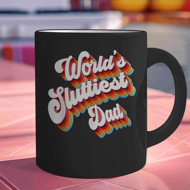 Humor Sarcastic Father's Day Adult Jokes World's Sluttiest Dad Small Graphic Print Coffee Mug
