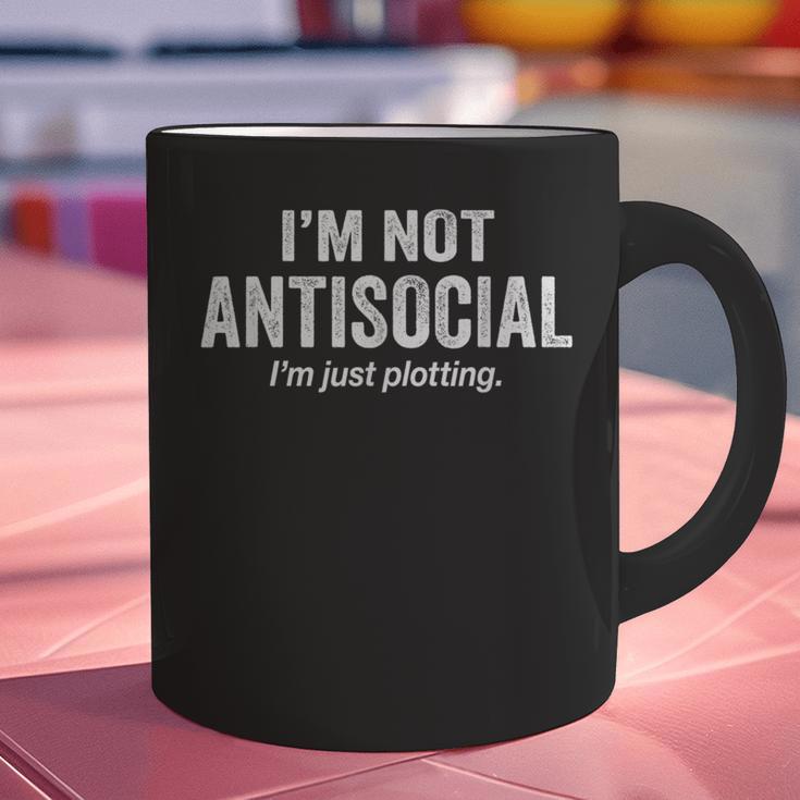 I'm Not Antisocial I'm Just Plotting Saying Introvert Graphic Print Coffee Mug I'm Not Antisocial I'm Just Plotting Saying Introvert Graphic Print Coffee Mug